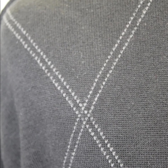 Pierre Cardin Men Sweater Black Argyle Zipper XL 109% Cotton Long Sleeve - Picture 11 of 16